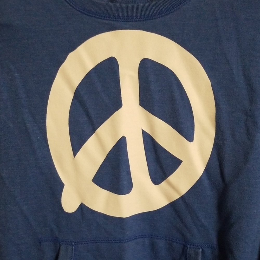 Pink XS hoodie with kangaroo pocket peace sign - Picture 4 of 7